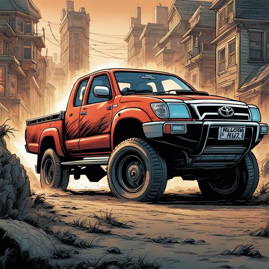 Toyota Hilux: Comic Book Art by Brooks & Mumford