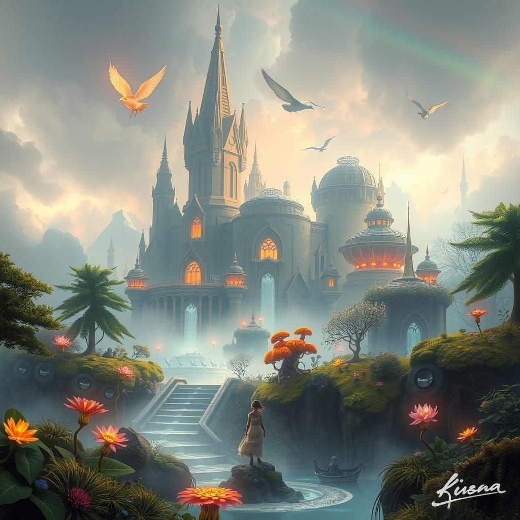Ethereal Futuristic Fantasy Landscape