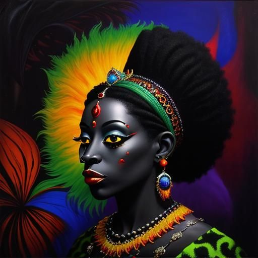 Voodoo Queen in Expressionist Style