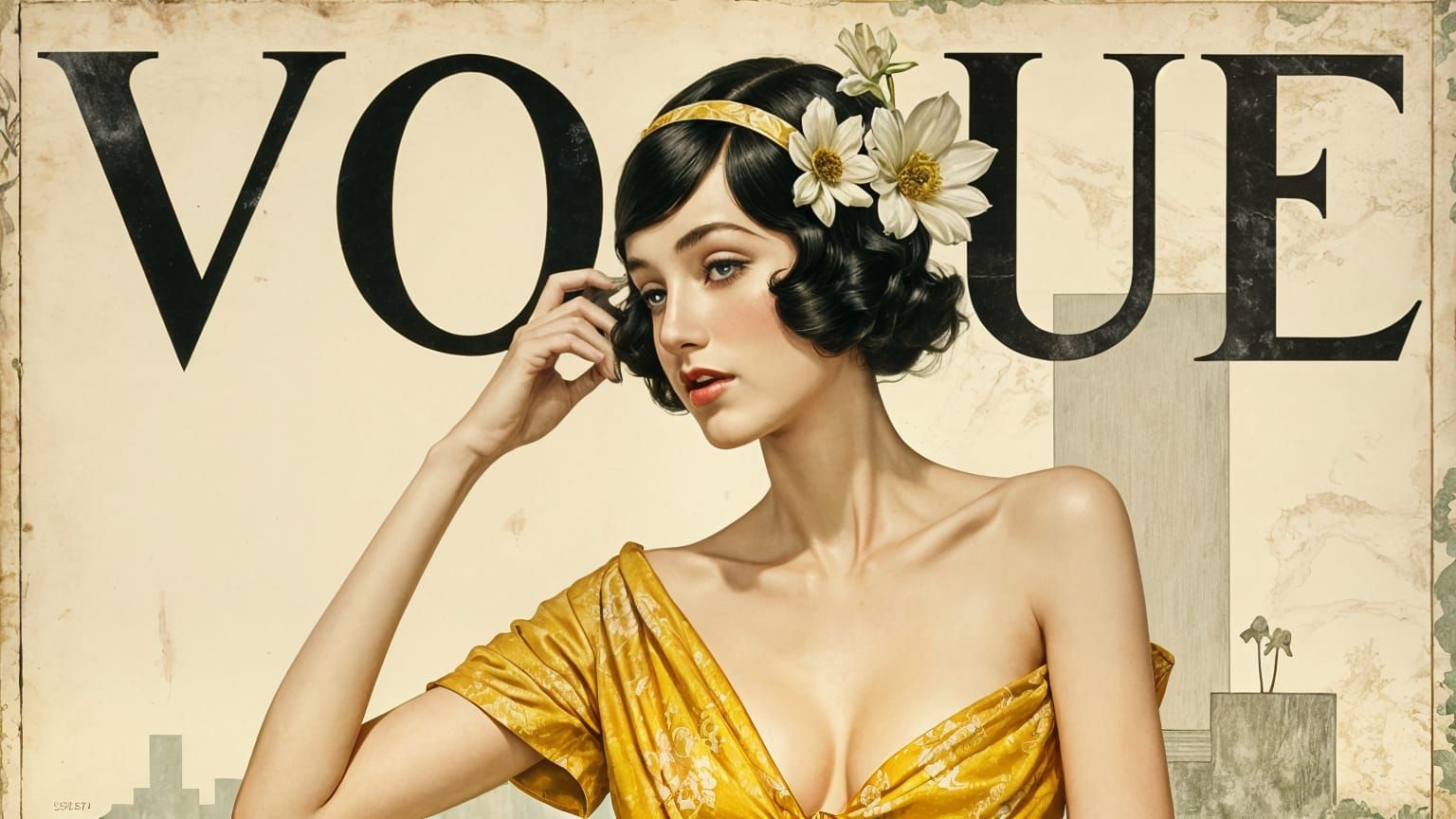 Vintage Vogue Cover Art in the Style of George Wolfe Plank