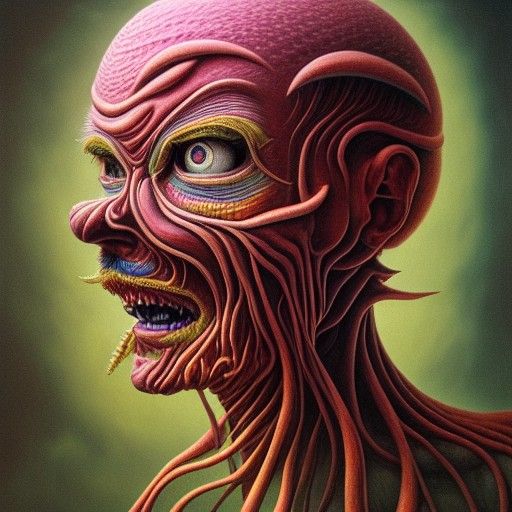 Hyperdetailed Horror Portrait in Colorful Digital Art