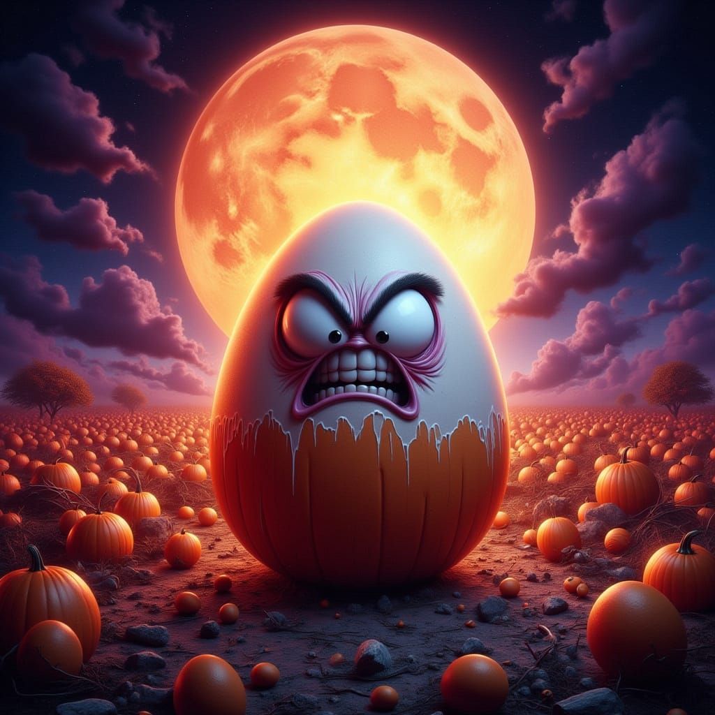 Furious Egg Photobombs Harvest Moon Pumpkin Patch