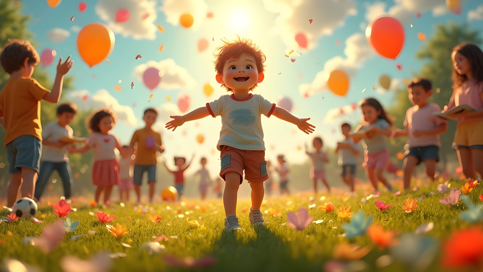 Whimsical Celebration of Life and Joy in Vibrant Colors