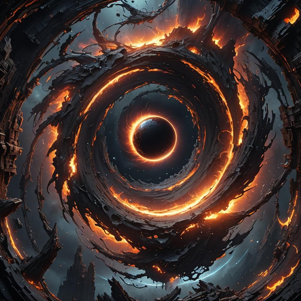 Fantastical Black Hole Concept Art in Deep Color