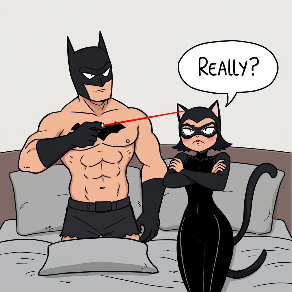 Batman Laser Pointer Cartoon Scene