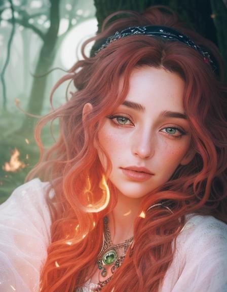 Photorealistic Gypsy Dancing Under the Moon