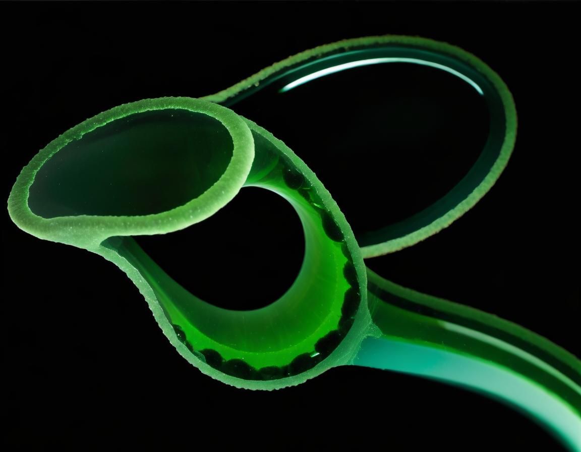 Macro Photograph of Spirulina Algae with Refraction