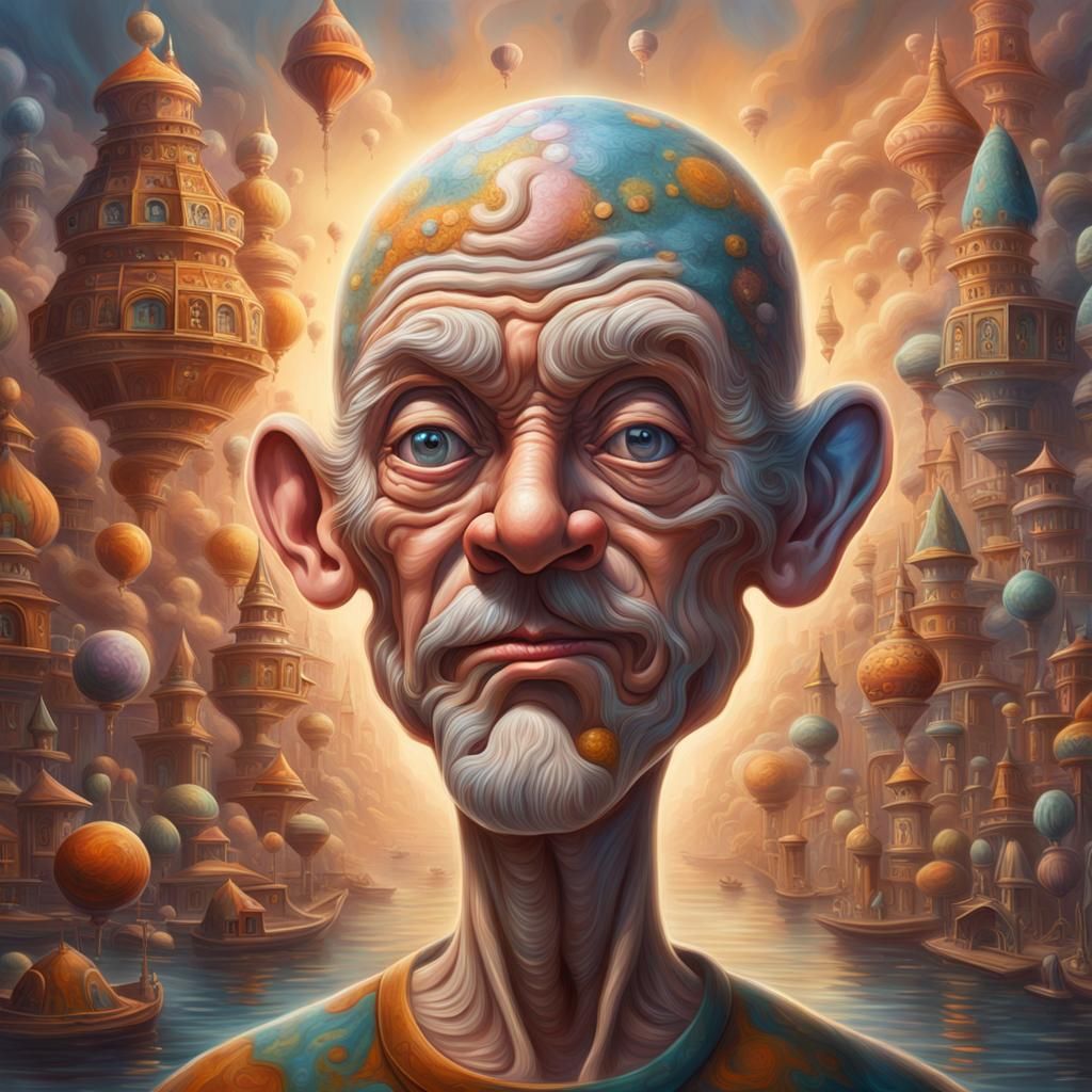 Surreal Character Caricature in Impressionistic Style