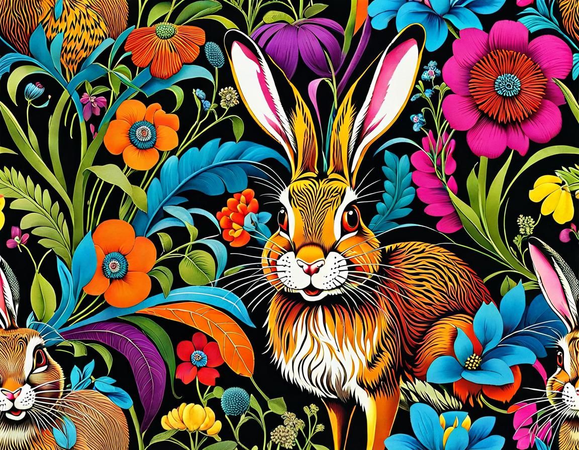 Multicolor Maximalist Mad March Hare
