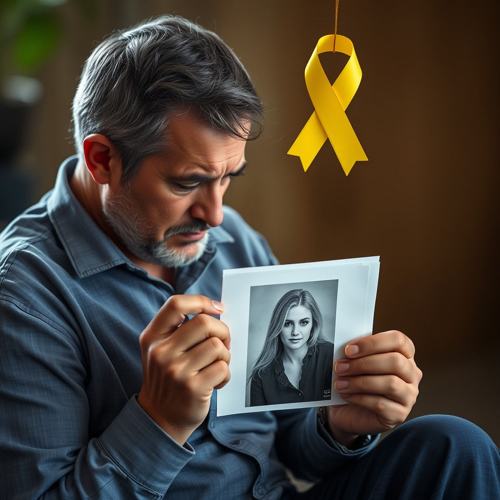 Man Cries Over Photo with Missing Persons Symbol