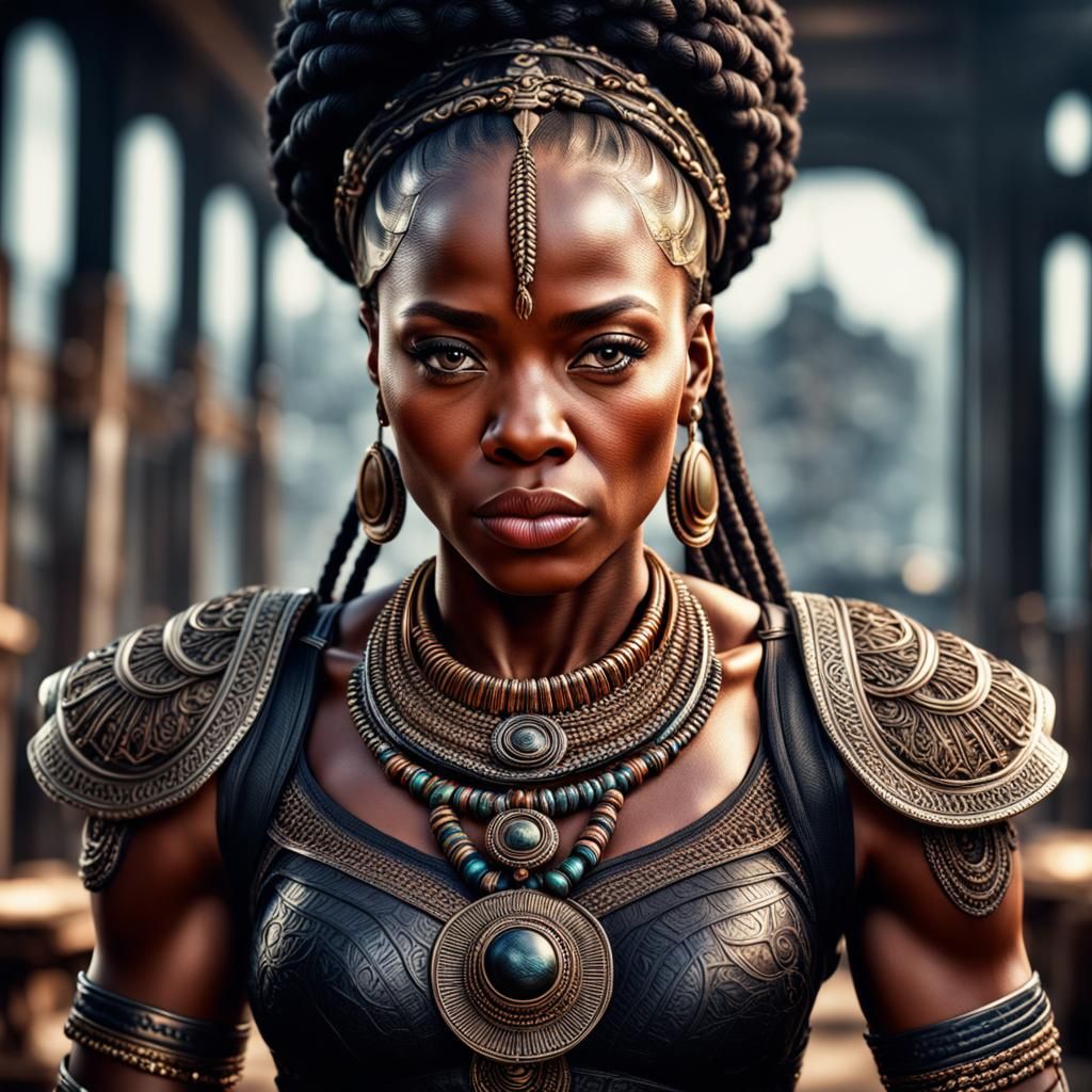 Beautiful Strong Black Woman: Hyperrealistic Portrait