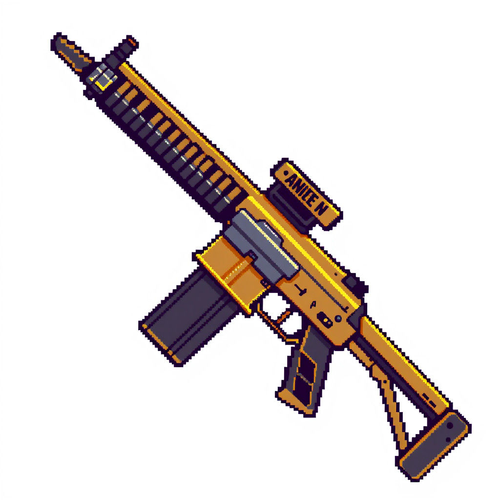 Pixel Art Assault Rifle Illustration