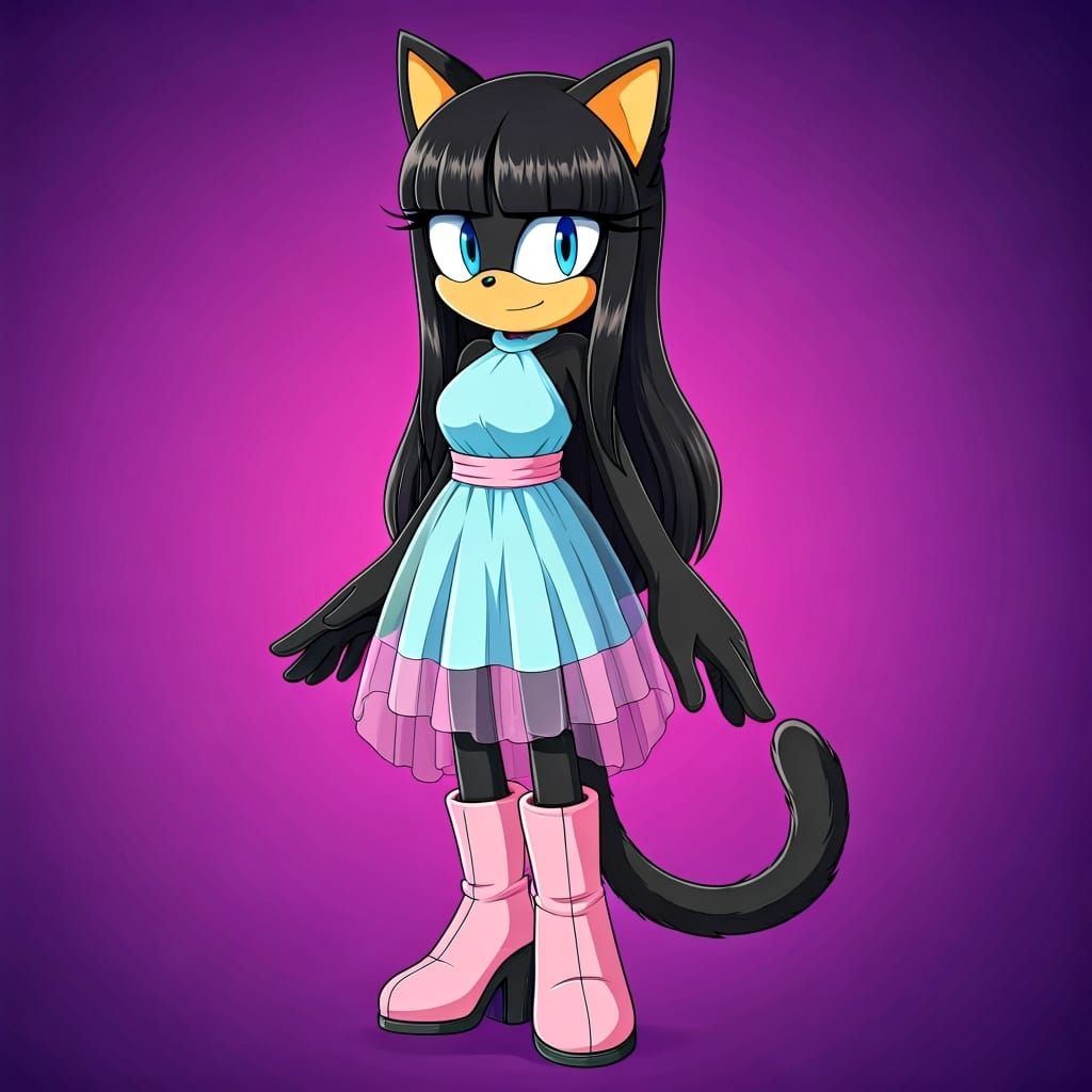 Cat-like Sonic Character in Cartoon Style