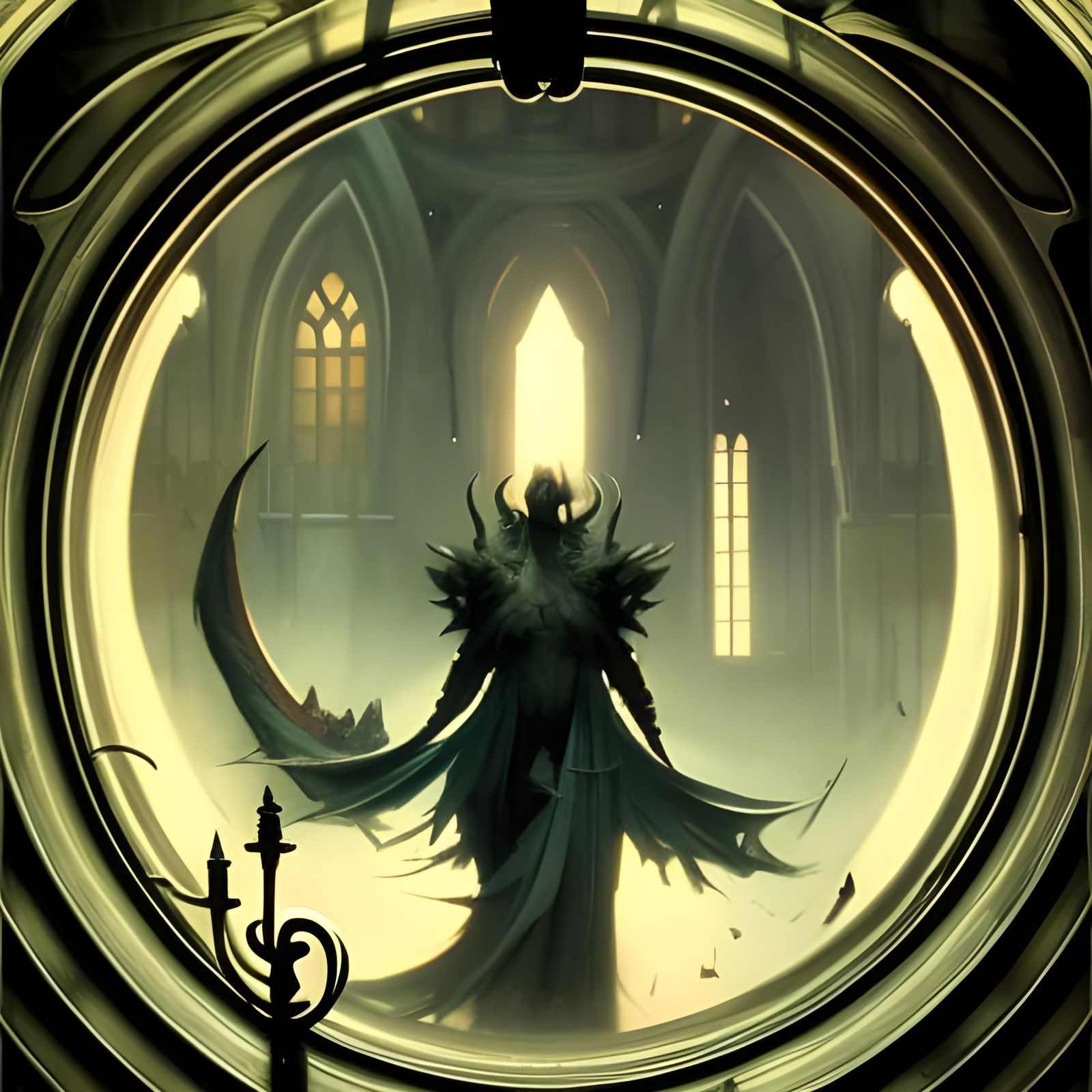 Grim Reaper Reflection on Butcher Knife