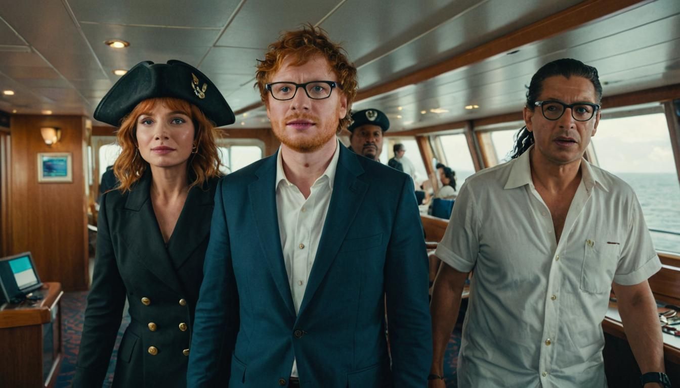 Disaster movie starring Ed Sheeran and Geoff Goldblum on a c...