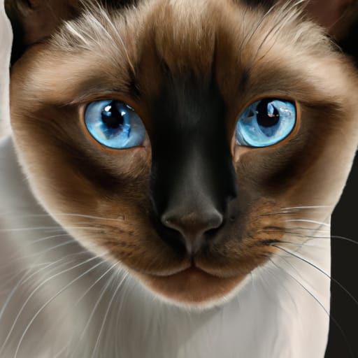 Hyperrealistic Siamese Cat Portrait