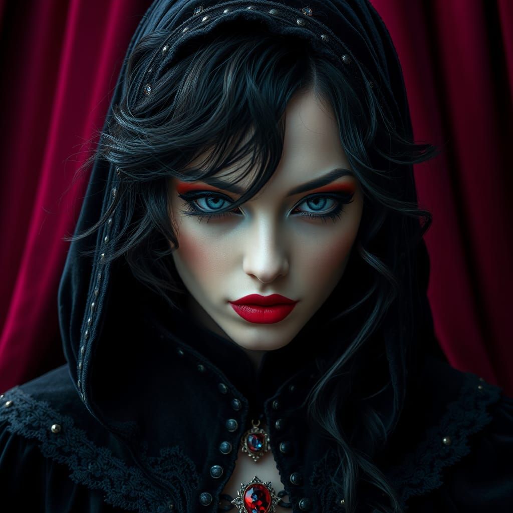 Opulent Siren in Glampunk Art Nouveau Style