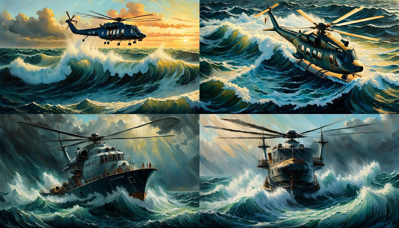 Stormy Seas: Ship Deck Oil Painting