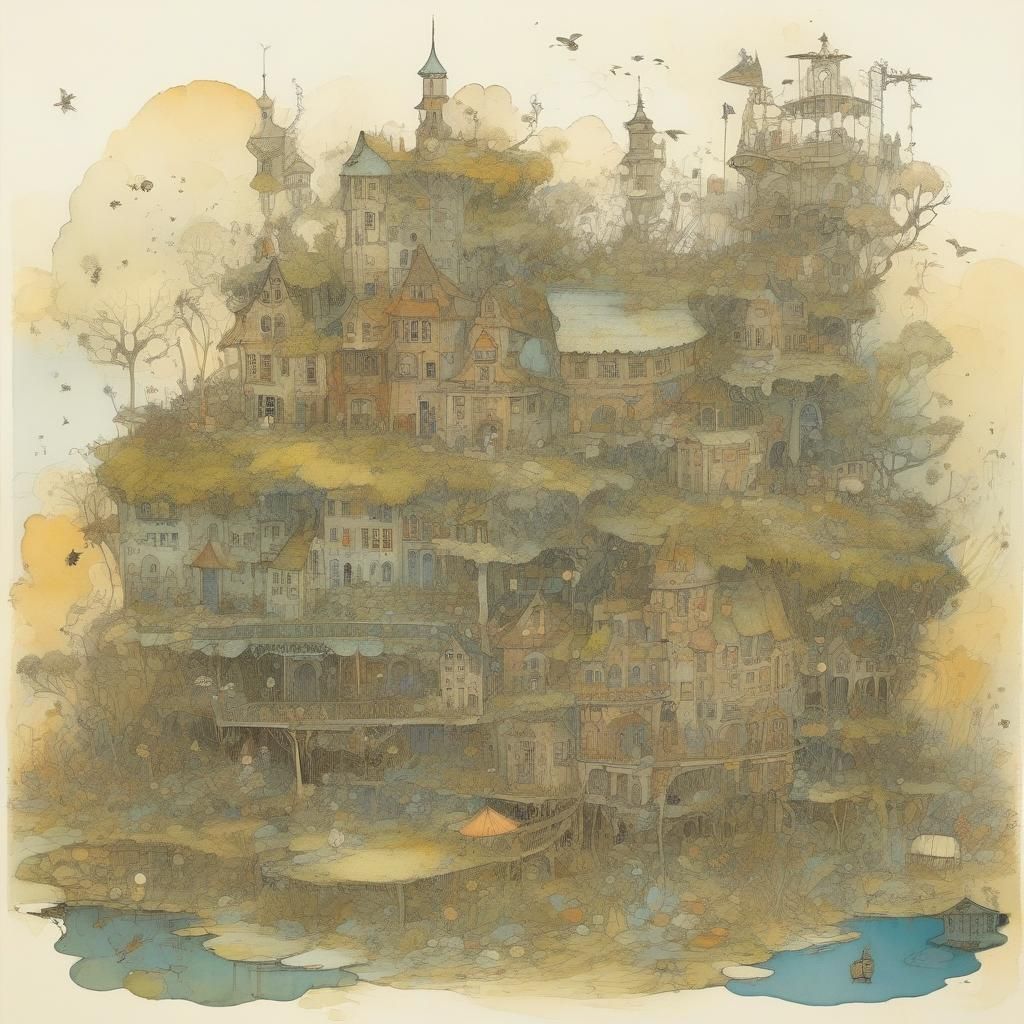 Surreal Landscape in Dreamlike Art Style