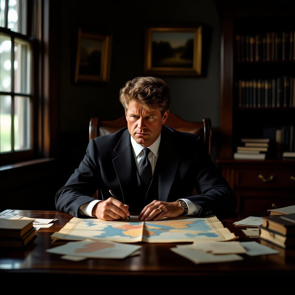 Bobby Kennedy Portrait in Rembrandt Style