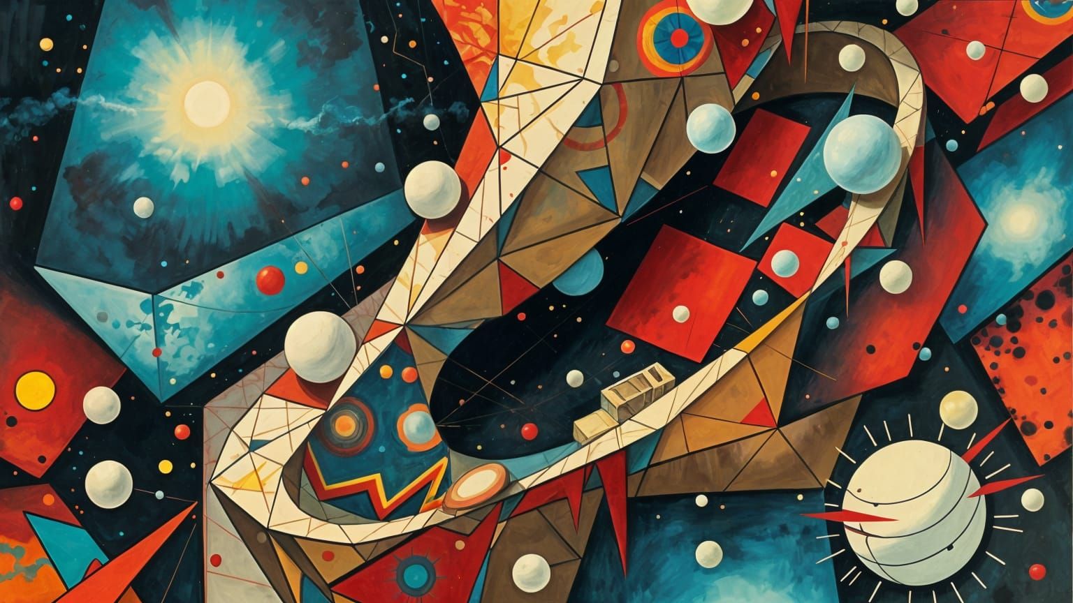 Geometric Nebula in Surrealist Style