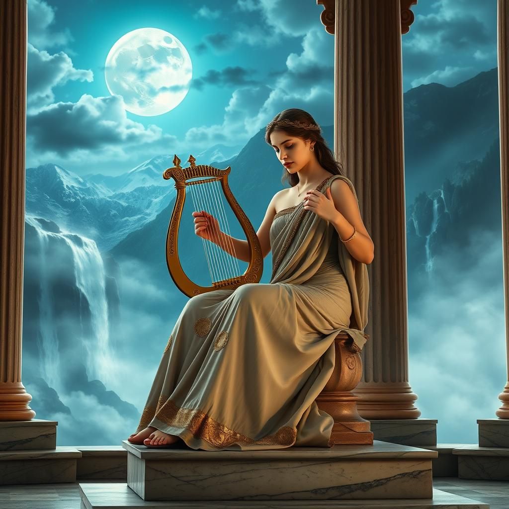 Muse Clio Recites Poem in Mystical Temple