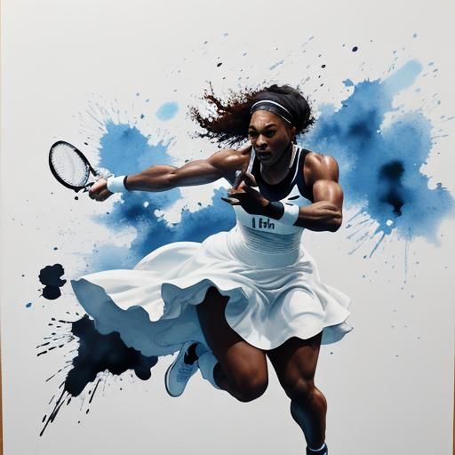 Tennis player in action, Dreamshaper v8