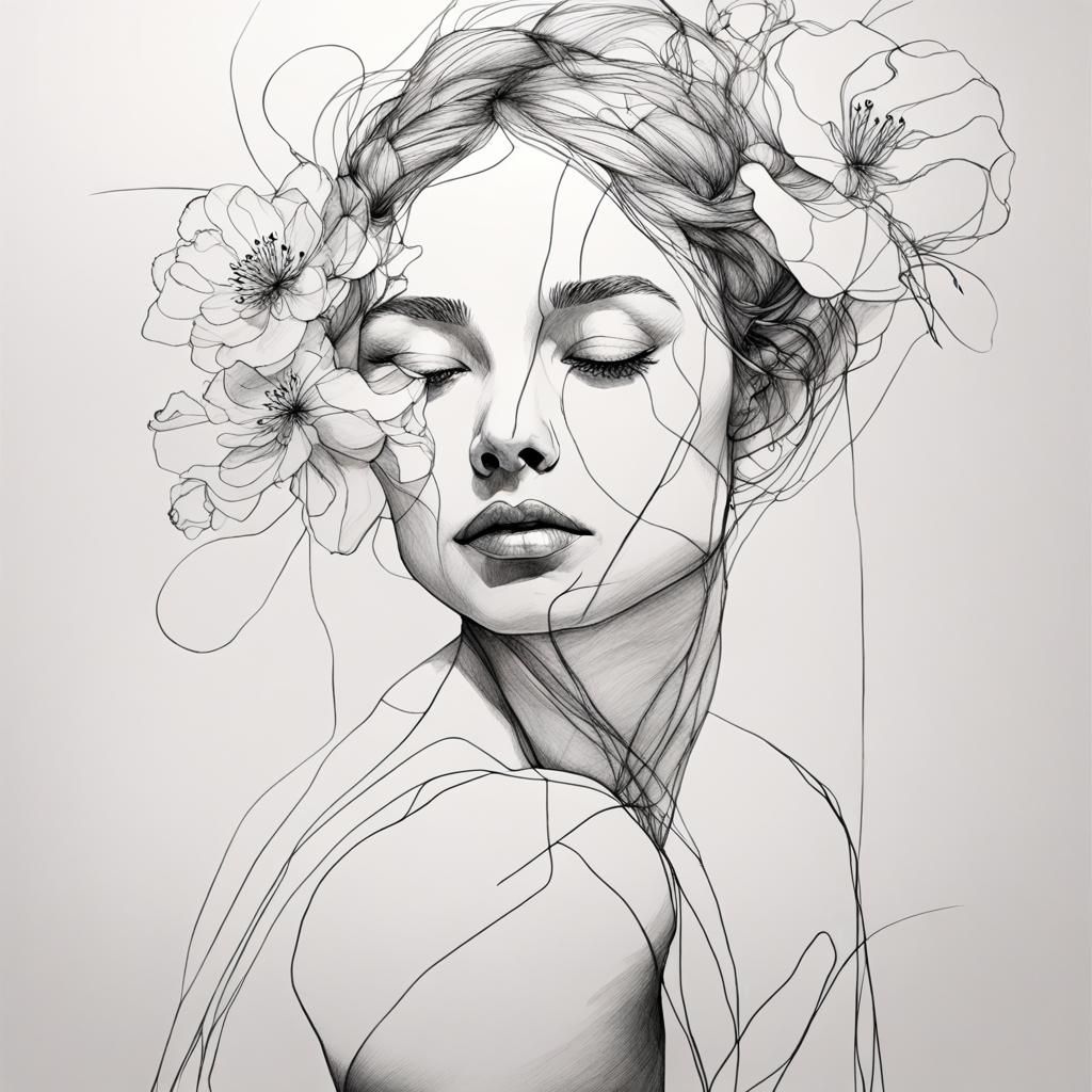 Line art portrait