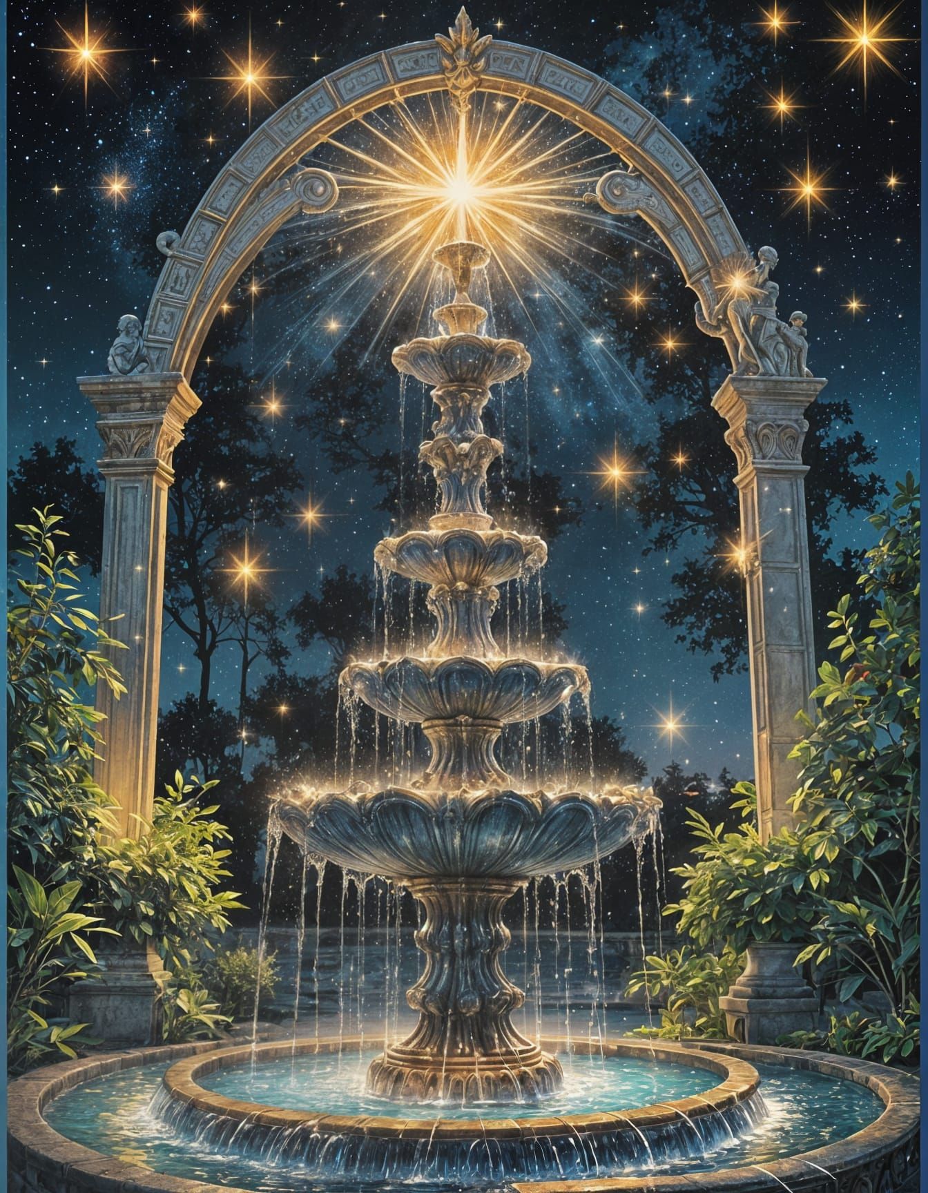 The Star Tarot Card: Fountain of Stars