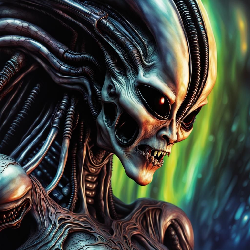 Intricately Detailed Alien Queen Concept Art