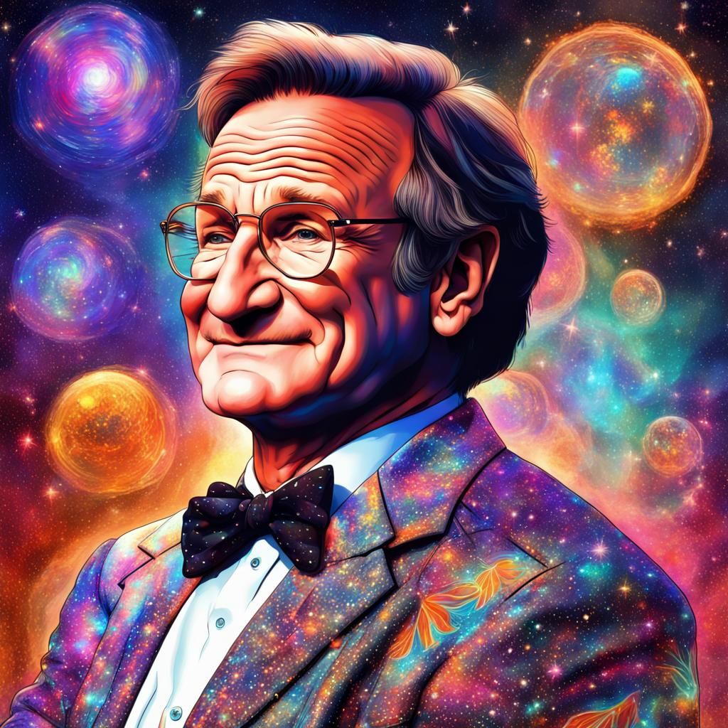 Mrs. Doubtfire Portrait in Astral Cosmic Style
