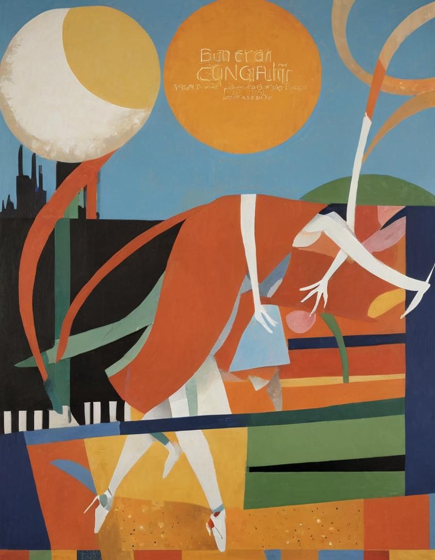 Abstract Dancer in White: Modern Minimalist Design