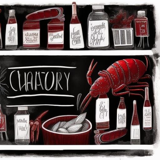 Lobster Sale Chalkboard Art in Black and White