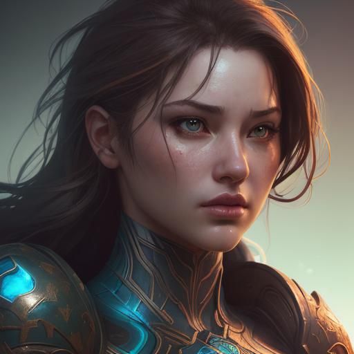 Dramatic Portrait of Woman in Splash Art Style