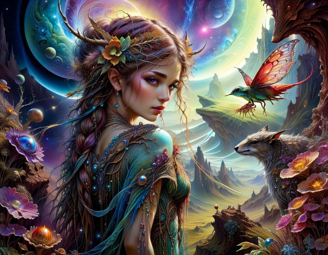 Ethereal Creature on Strange Planet in HDR