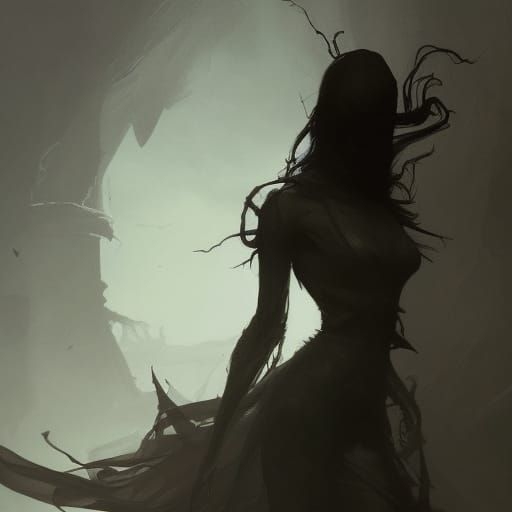 Sinister Shadow Dancer in Fantasy Art Style