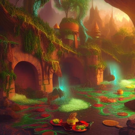 Fantastical Food Concept Art in Deep Color