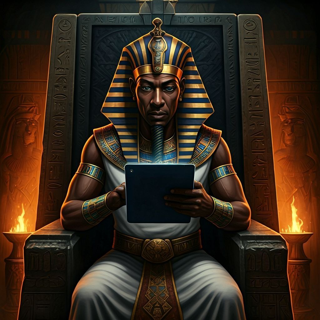 Egyptian Royal with Tablet in Gothic Style