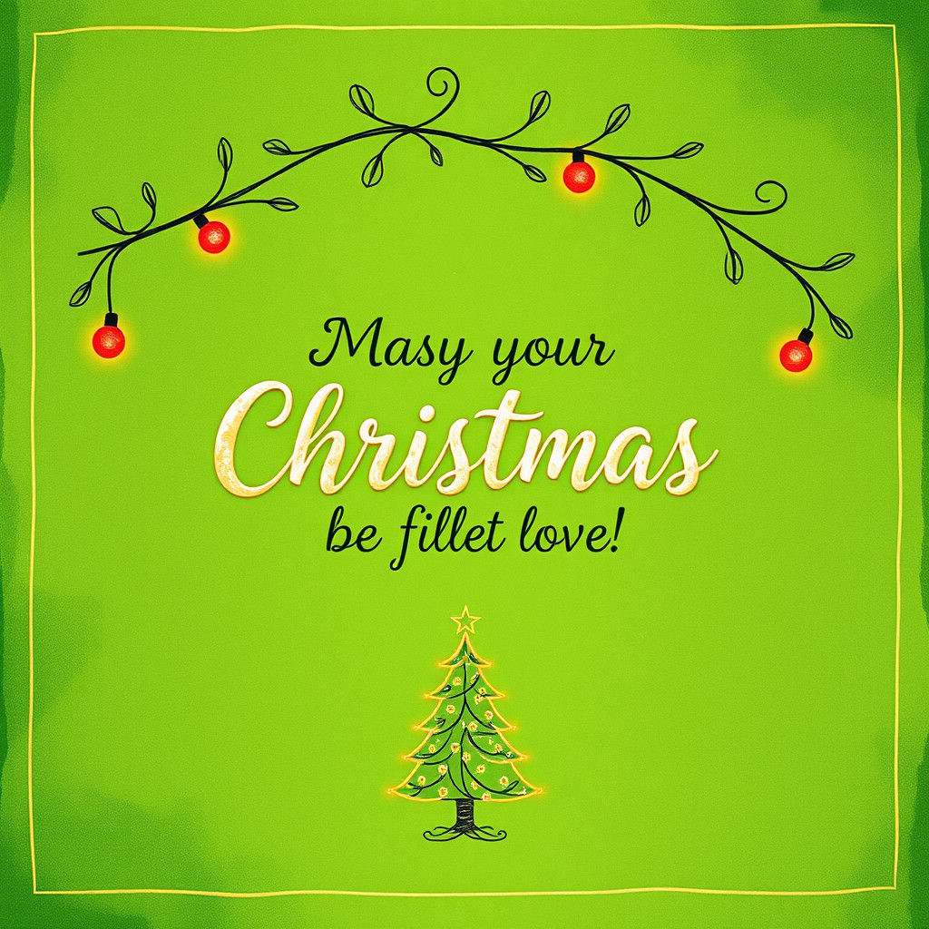 Retro Christmas Card with Cyberpunk Elements