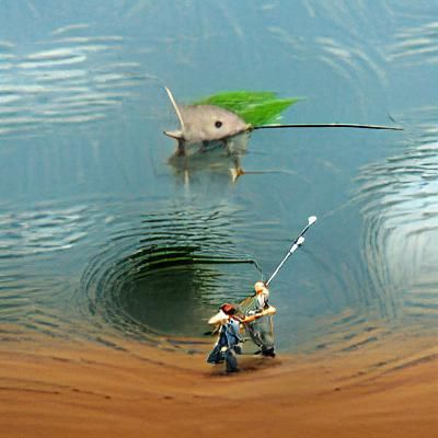Peaceful Fishing Scene by a River Lake