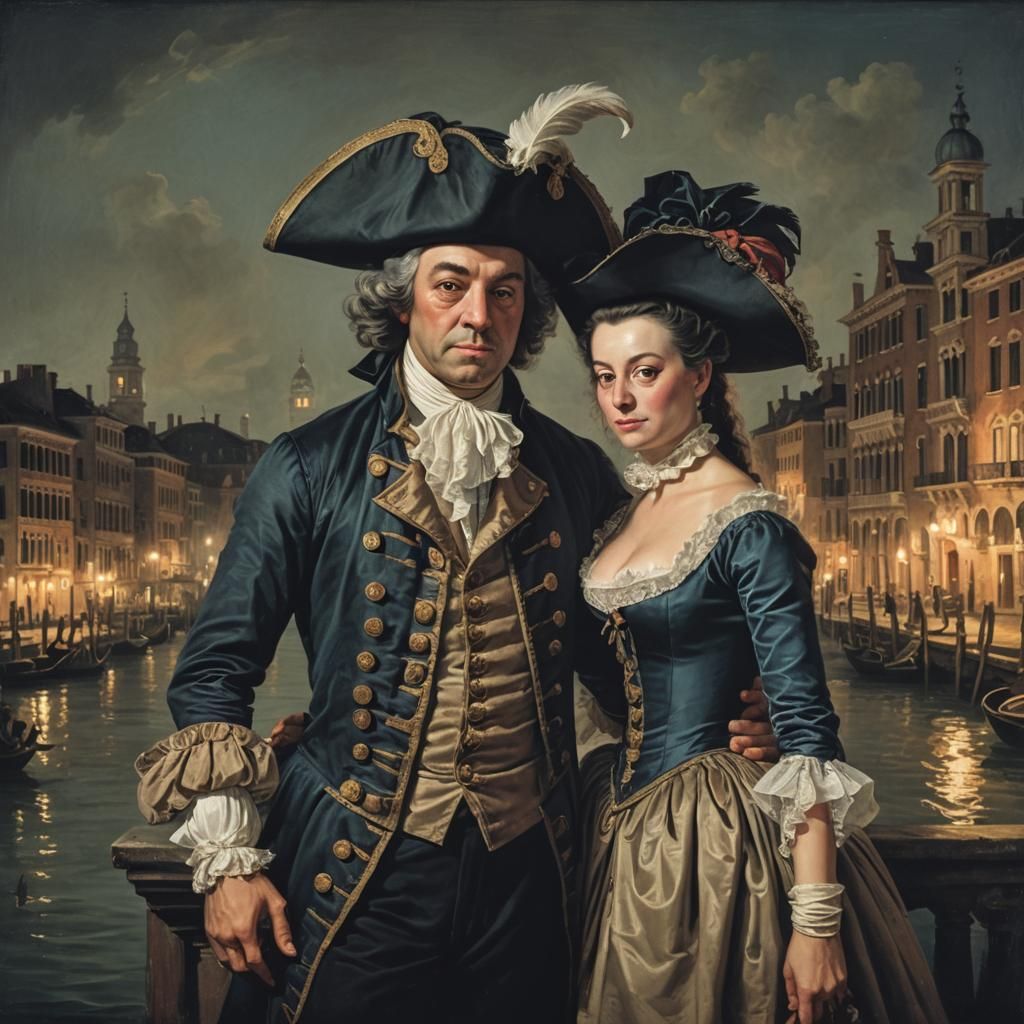 Grand Canal Encounter in 18th Century Style