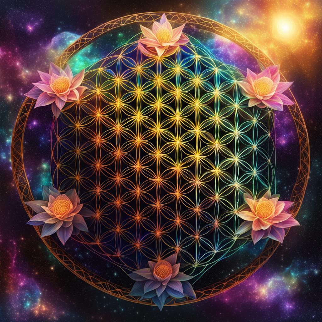 Holographic Flower of Life in Sacred Geometry