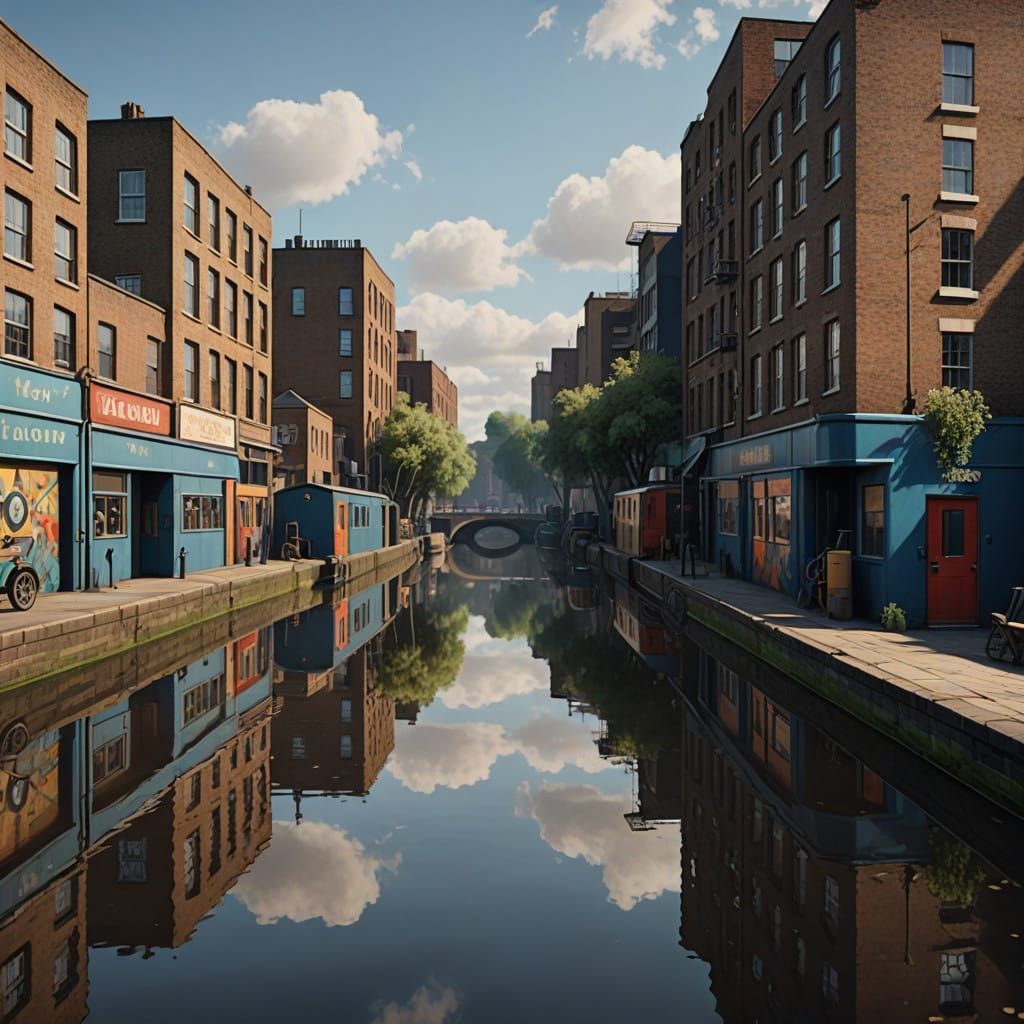 Industrial Grand Union Canal in Brentford Middlesex Scene