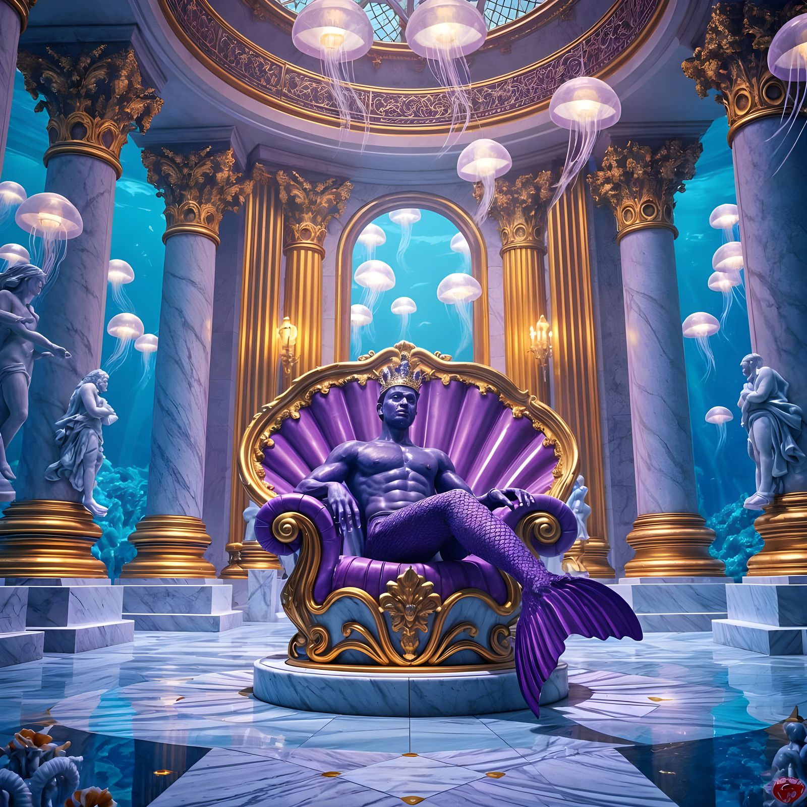 Merman King in His Purple Palace