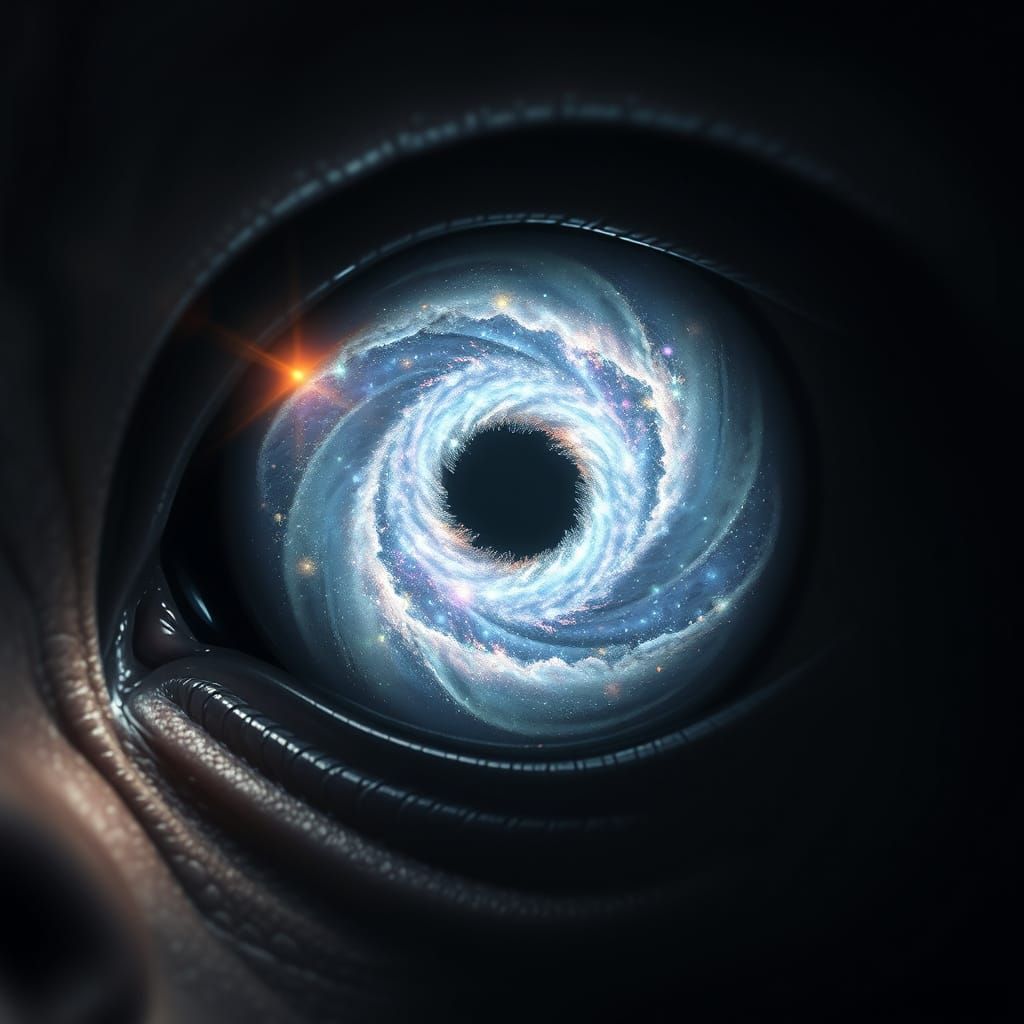 Glowing Reptilian Galaxy in an Alien Eye