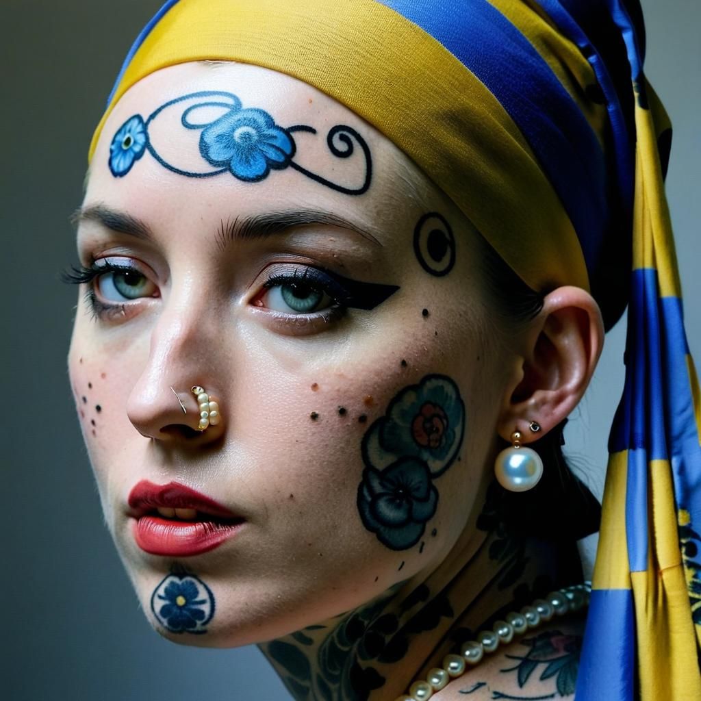 Girl with Pearl Earring and Tattoos