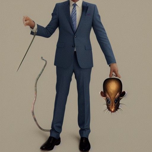 Ethereal Rat-Headed Human in Hyperrealistic Maximalist Style