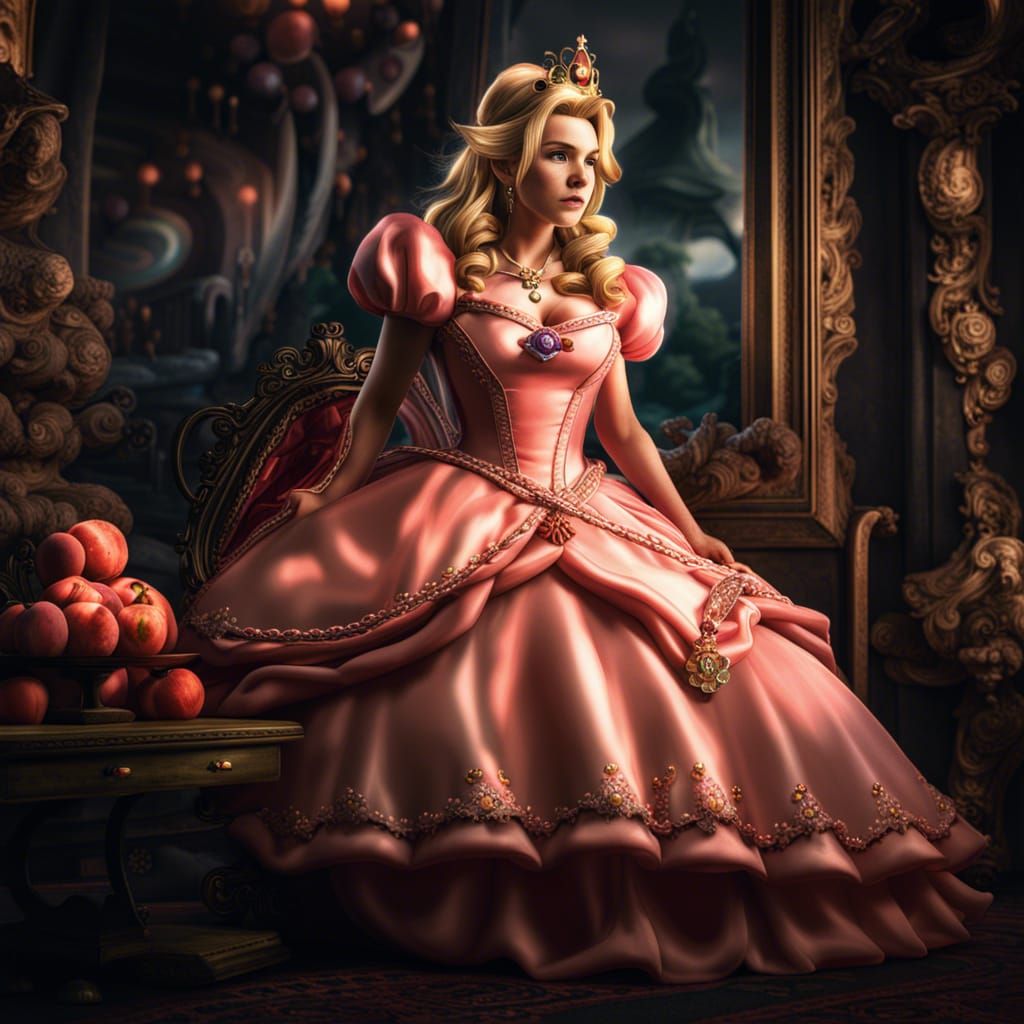 Hyperrealistic Princess Peach Portrait in HDR