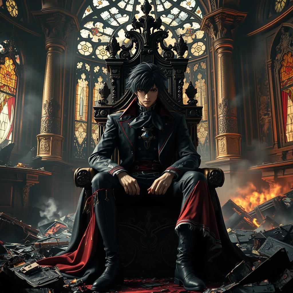 Imperial Throne Room Ruins with Charred Debris