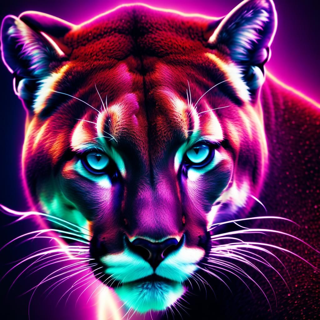 Kirlian Photography: Impressionistic Cougar Double Exposure